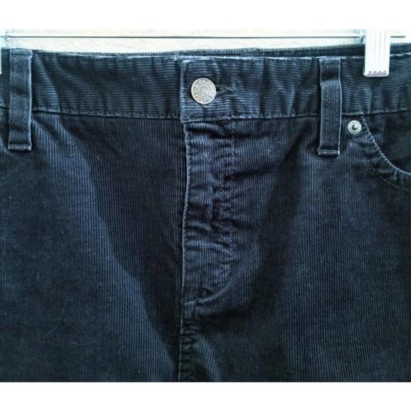 L.L Bean Navy Blue Pinwale Corduroy Utilty Knee Skirt Cotton Stretch 5 Pocket 14 - Picture 4 of 10